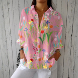 Sophie | Blusa Floral amb Patró de Tulipans