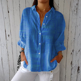Claire | Blusa a Ratlles Celeste per a un Look Modern