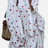 Vestit Camisa Brodat de Cors de Cor Oversized d'Estiu