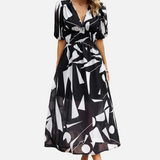 Vestit Midi Floral Elegant de Festa amb Mangues Bufades
