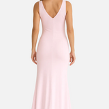Vestit Maxi d'Convidada de Boda amb Escot en V Fruncit