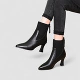 Clara–Botas de plataforma de cuir