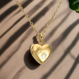 Heart and Paw Memorial Pendant – Stainless Steel Urn Pendant