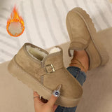 Aurora | Botins de plataforma de cuir nubuck sintètic amb forro càlid i sola antilliscant