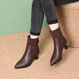 Clara–Botas de plataforma de cuir