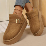 Aurora | Botins de plataforma de cuir nubuck sintètic amb forro càlid i sola antilliscant