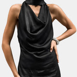 Vestit Maxi d'Convidada de Boda de Satén Negre