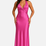 Vestit Maxi de Promoció Halter de Satén
