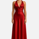 Vestit Maxi de Promoció Halter de Satén