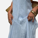 Vestit Maxi amb Tirants d'Espagueti Plisats i Silueta Fluida