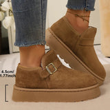 Aurora | Botins de plataforma de cuir nubuck sintètic amb forro càlid i sola antilliscant