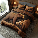 3-Piece Quilted Bed Set - Forest Animals
