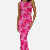 Vestit Maxi de Nit Sense Mangues Brodat Floral