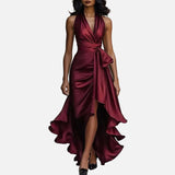 Vestit de Nit de Setí – Elegància Formal amb Escot en V i Espatlles Descobertes