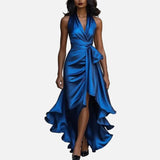 Vestit de Nit de Setí – Elegància Formal amb Escot en V i Espatlles Descobertes