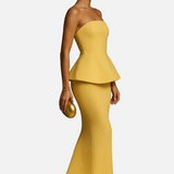 Vestit Maxi Formal Sense Mangues Groc