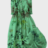 Vestit verd amb estampat de flors