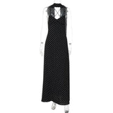 Vestit Maxi de Llunes Vintage amb Escot en V