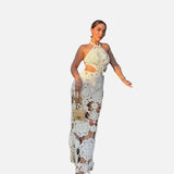 Vestit Maxi d'Estiu amb Tall de Ganxet Blanc