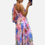 Vestit Fluït Elegant d'Un Espatlla per a Esdeveniments d'Estiu