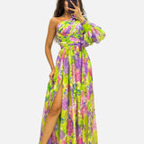 Vestit Fluït Elegant d'Un Espatlla per a Esdeveniments d'Estiu