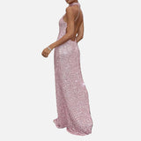 Vestit Maxi de Coll Halter amb Silueta Elegant i Ajustada