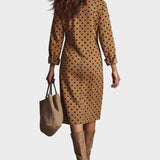 Vestit Midi amb Estampat de Polets d'Ecocuero