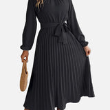 Vestit Midi Elegants de Convidada de Casament Plisat amb Cintura Ajustada