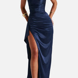 Vestit Maxi Formal de Nit Blau Marí per a Dones