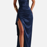 Vestit Maxi Formal de Nit Blau Marí per a Dones