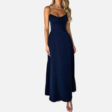 Vestit Maxi d'Convidada de Boda Sense Mangues i amb Cos Fruncit