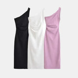 Vestit Midi Asimètric d'un Shoulder