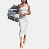 Vestit Midi Asimètric d'un Shoulder