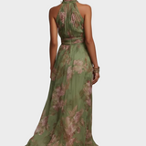 Mercedes - Elegant Vestit Maxi Halter amb Flors