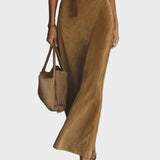 Vestit maxi de camussa amb tancament únic i coll