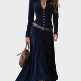Iwona - Vestit maxi de camussa amb cinturó