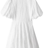 Vestit curt de dona amb mànigues bufades i detall texturitzat