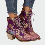 Botins de cuir amb flors