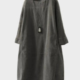 Ella - Midi de delicat terciopelo amb tall ample