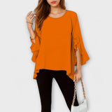Aria - Blusa de material lleuger amb escot rodó