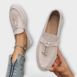 Mocassins sense fil per a dona amb cinta decorativa