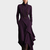 Teresa - Vestit maxi de punt asimètric amb coll alt