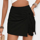 Pantalons Curts de Cintura Alta amb Falda