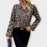 Kat | Blusa de lleopard d'ús diari amb escot en V