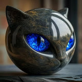 NyxCharm | Escultura de Cap de Gat Negre Místic
