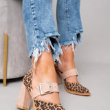Selveta | Sabates de ante amb estampat de lleopard i taló estable