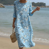 Beatriz - Vestit Maxi de Coll Rodó amb Estampat