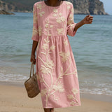 Paula - Vestit Midi amb Estampat de Plantes i Flors