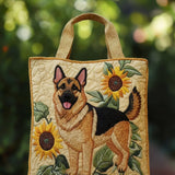Floral Print Tote Bag “German Shepherd”