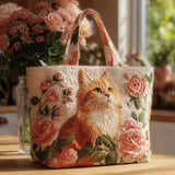 Handcrafted Bag “Cat with Roses”